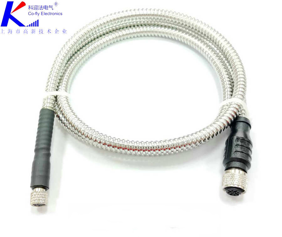 M12连接器4针铠装电缆
